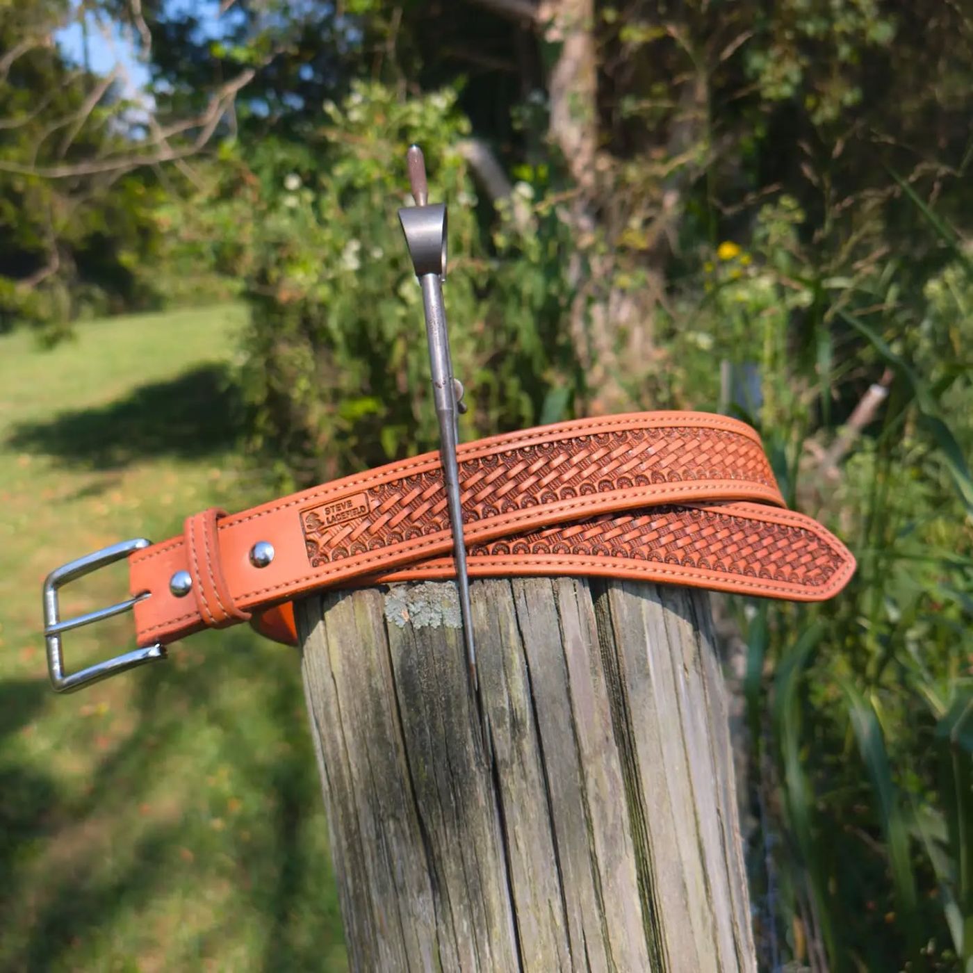 Custom leather belt